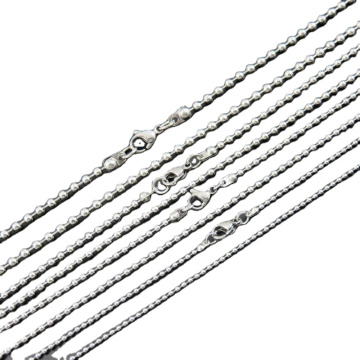 Joyería de joyería de plata de 1,5 mm-3 mm Joya de acero inoxidable Camina de cuentas redondas de cuentas para hombres y mujeres